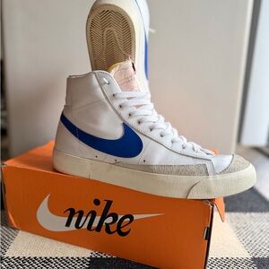Nike White and Blue High-Tops